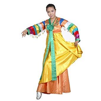 德艺坊 黄色朝鲜族服装 少数民族服装 舞蹈服装 表演服装 舞台演出