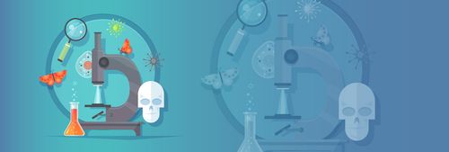 化学蓝色渐变实验研究banner