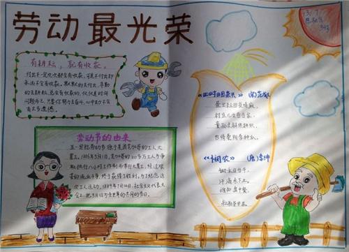 幼儿园我爱劳动主题手抄报爱劳动手抄报