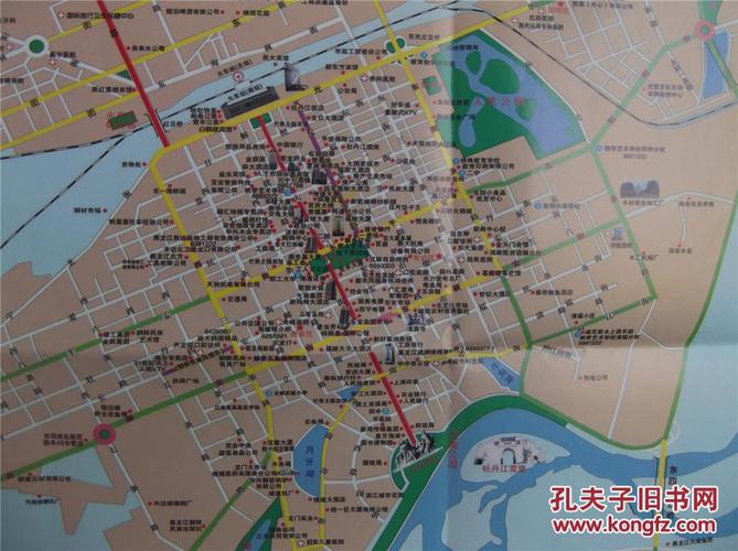 2013牡丹江市旅游交通地图区域图城区图对开地图