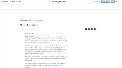 哈佛研究表明:朱莉3年前防乳癌手术引发过度检查