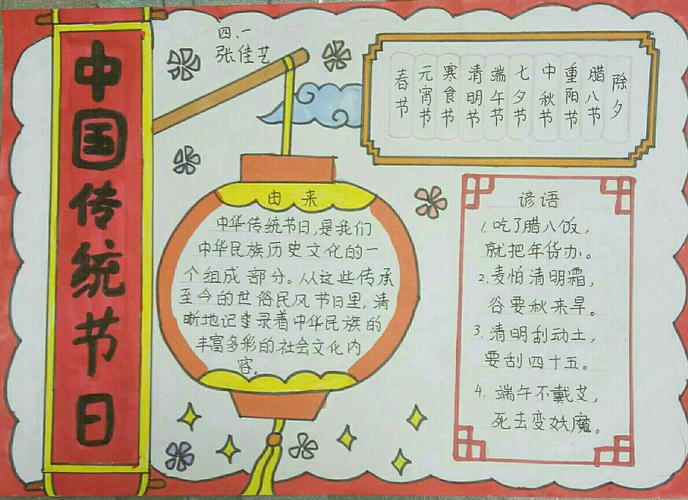 四年一班读书在行动——中国传统节日