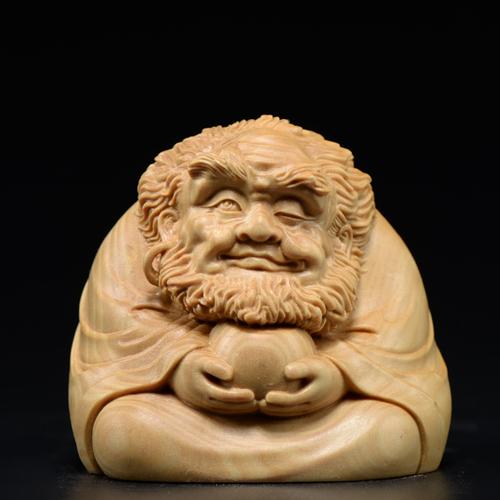 小叶黄杨木雕达摩摆件实木头雕刻