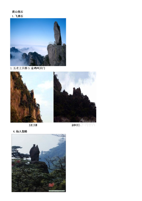黄山奇石名称图.docx