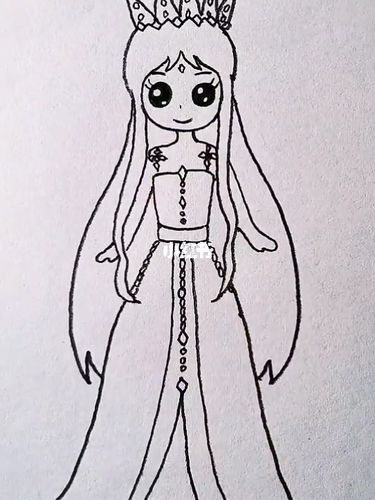 漂亮的冰公主_简笔画_教程_简笔画教程_文化_绘画