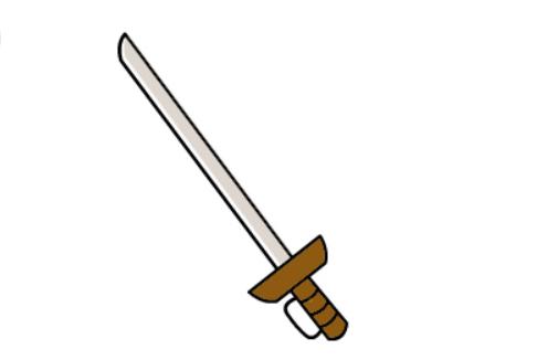 简笔画宝剑的画法,儿童简笔画宝剑