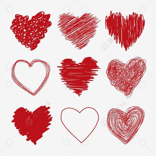 标签:手绘爱心线条爱心图形形状装饰元素情人节元素节日