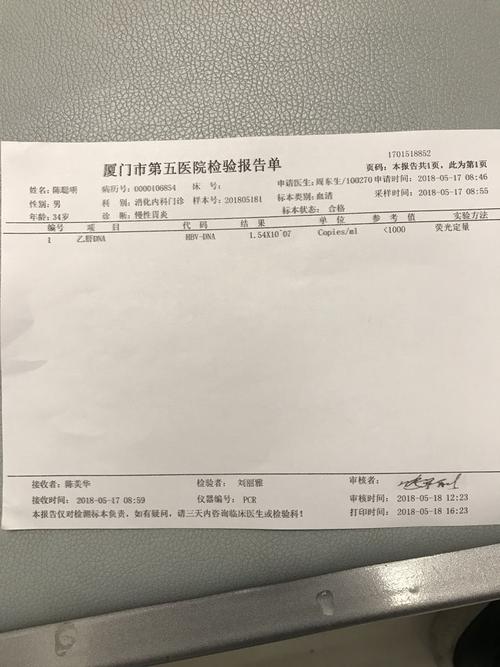 乙肝dna报告