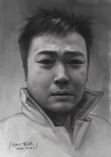 照片写生-----素描男头像