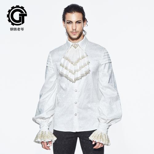 钢铁老爷欧美中世纪哥特男装法式宫廷上衣灯笼演出衬衫
