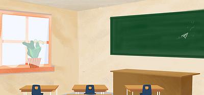 卡通教室教师节海报图片背景素材免费下载,图片编号1243437_搜图123