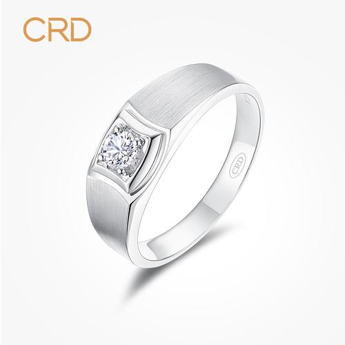 crd克徕帝白金戒指男士钻戒男戒结婚对戒钻石戒指k金男钻戒正品钻石男