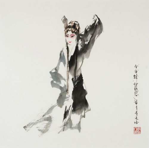 欣赏李文培精彩京剧人物画