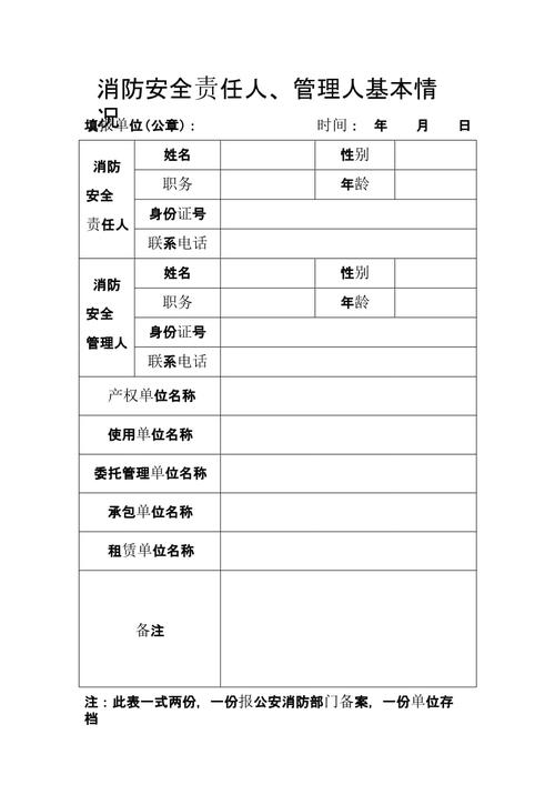消防安全责任人,消防安全管理人基本情况统计表.pptx 2页