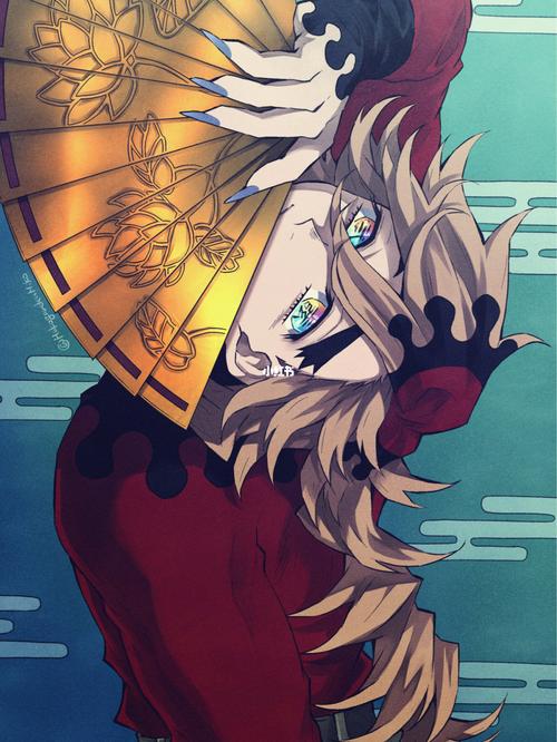 上弦二童磨鬼灭之刃壁纸来一波_壁纸_鬼灭之刃_素材