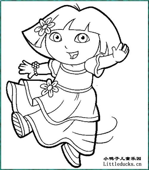 卡通人物简笔画:朵拉简笔画-爱探险的朵拉简笔画大全