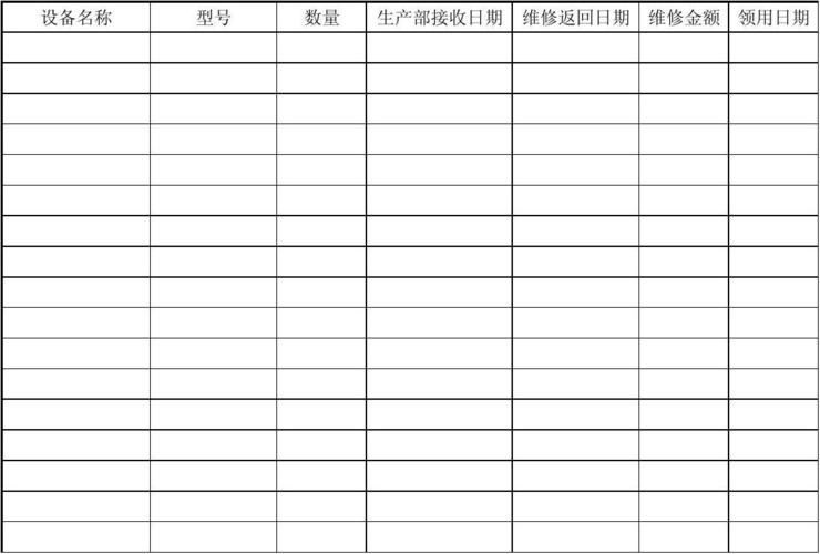 设备维修登记表