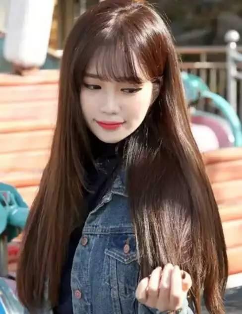 淑女风空气刘海长直发