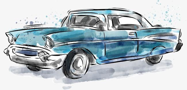 > 手绘汽车矢量图