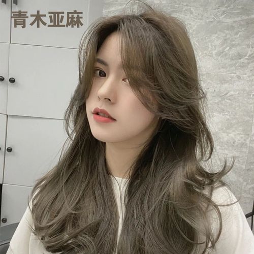 2021年新款染发颜色,染发颜色大全新款 青木亚麻色染发剂2021流行墨绿色自己在家染蜂蜜茶纯