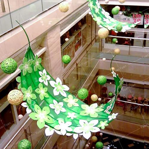 春季商场氛围装饰 吊饰 绿色
