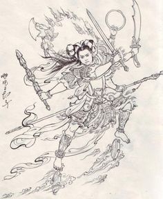 哪吒-花瓣网|陪你做生活的设计师 | 西游记人物线稿