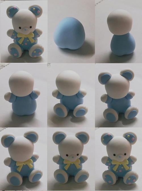 太空泥制作小熊小兔子动物教程图解