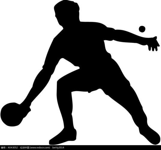 打兵乓球的人物剪影