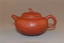 周国芳紫砂壶 荷露 原矿朱泥 - 美壶网