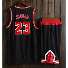 短袖套装公牛队球衣23号罗斯学生训练服男 黑色无袖套装乔·丹23号 l