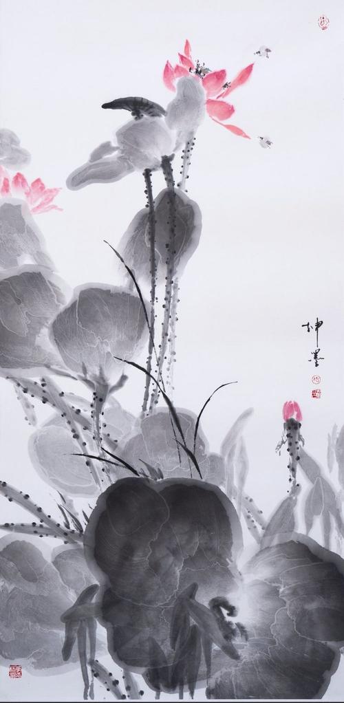 李坤林 国画《墨荷》系列之二
