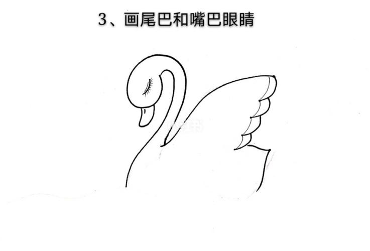 3 天鹅绘画分解_绘画_简笔画_三色渐变_小朋友_铅笔_铅笔画_简笔画