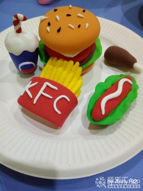 幼儿园创意手工超轻粘土汉堡套餐——师乐汇幼儿教师