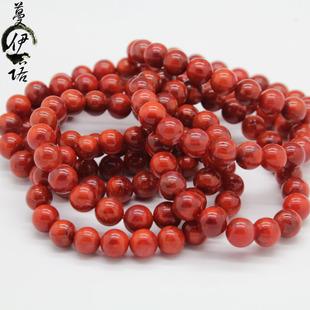 蔓伊诺天然四川凉山南红玛瑙手链手串女火焰柿子红南