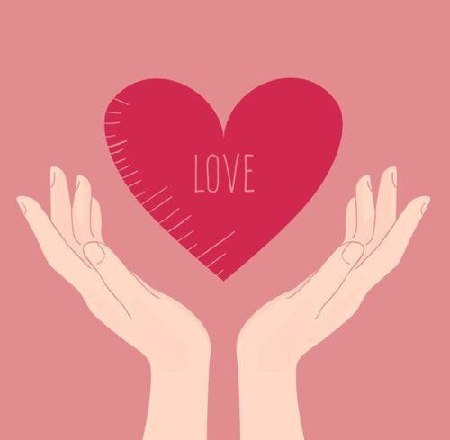 卡通双手托举爱心设计矢量素材,素材格式:ai,素材关键词:爱心,手,托举