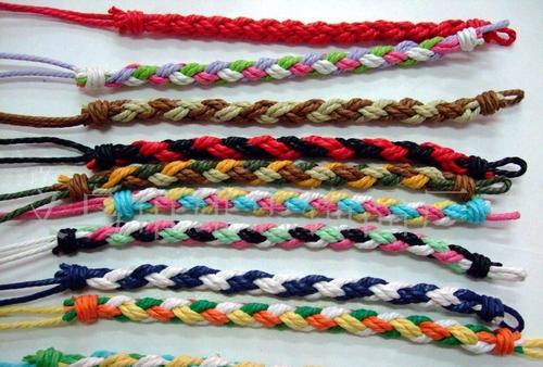 手工编织手链 十字架手链 尼龙手链项链 促销赠品手链 涤纶手链