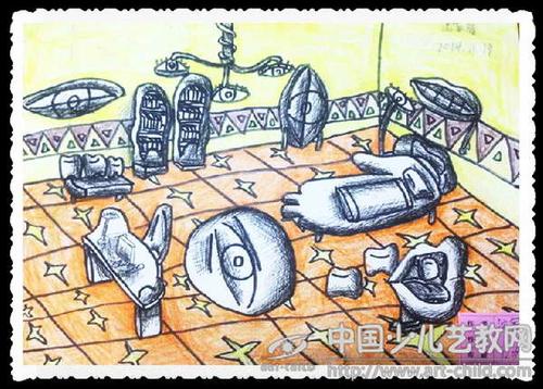 儿童画-五官之家居的联想-《少儿画苑》第20届国际少儿书画大赛获奖