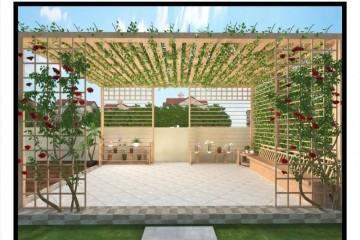 西宁防腐木别墅厂家讲述防腐木花架的技巧