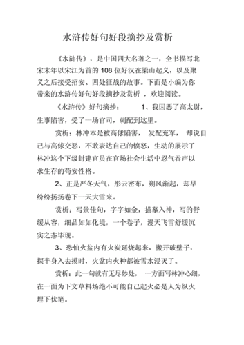 水浒传好句好段摘抄及赏析.docx 7页