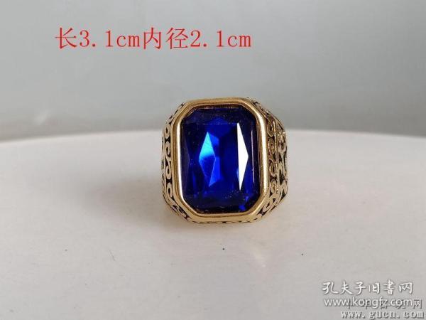 乡下收的老凤祥18k蓝宝石戒指7