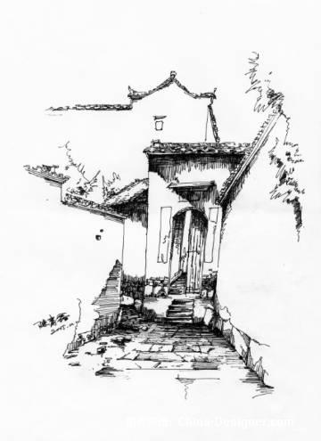 徽州工艺品的简笔画