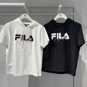 斐乐fila专柜正品22夏新款女装针织运动连帽短袖t恤f11w229101f