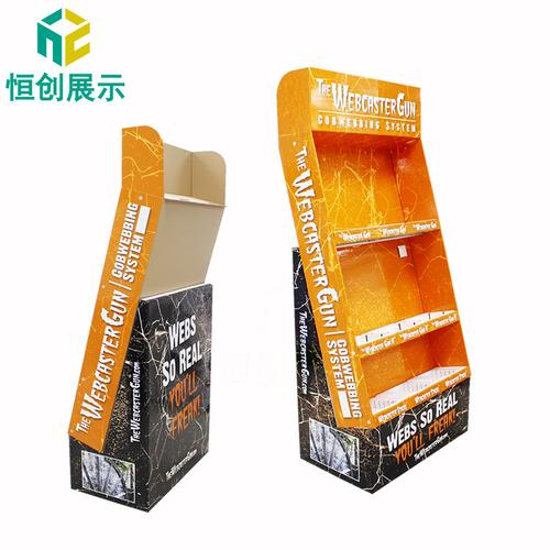 厂家定制胶枪工具纸货架 落地纸板展示架 易折叠组装瓦楞展架