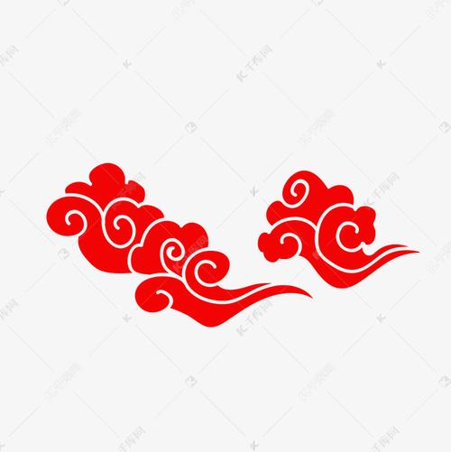 中国传统红色祥云