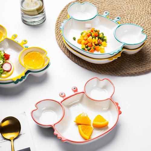陶瓷早餐幼儿园饺子螃蟹盘子创意餐盘
