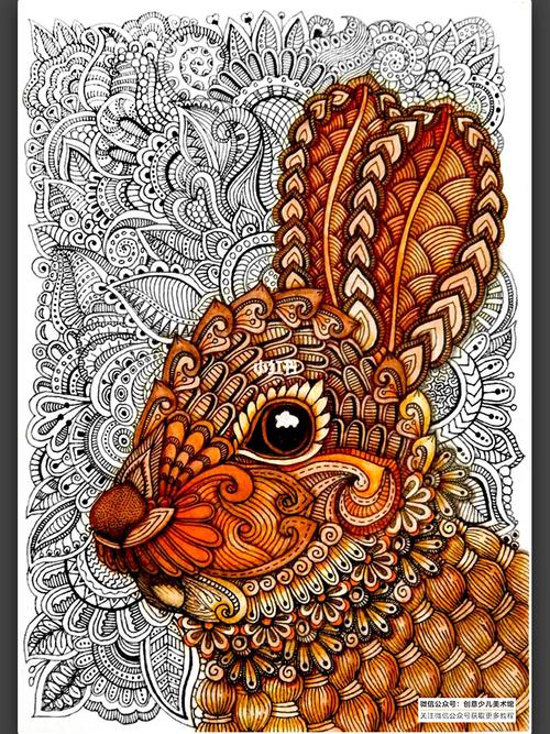 线描装饰画学会这样表现,又漂亮又有创意!_美术_绘画