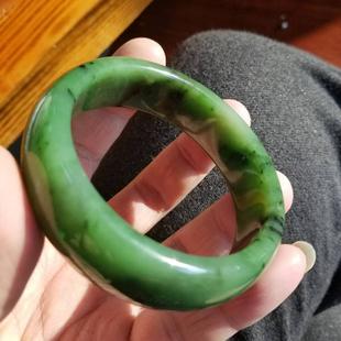 正装碧玉手镯n方言和田玉精品特惠俄山料菠菜绿豪华大气女士经典