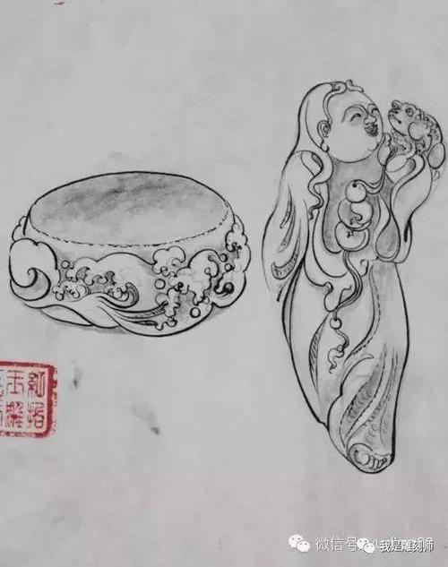 我是雕刻师难得一见的玉雕大师的设计画稿都是顶级设计图