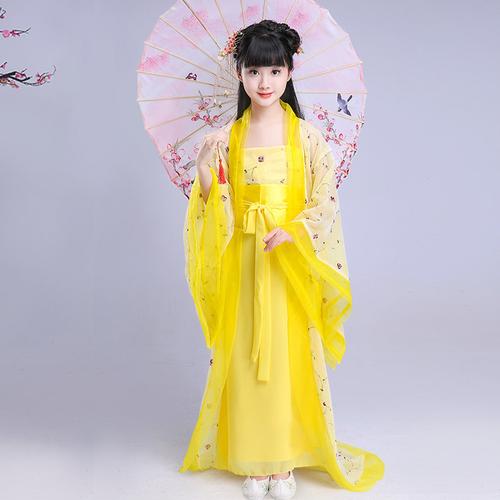 儿童古代仙女服装女童中国风汉服古筝演出小孩女孩公主古装表演夏