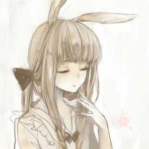 兔耳头像照片